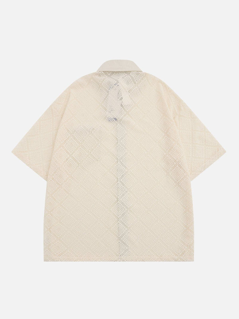 Wohnix - Basic Solid Cutout Hemden mit kurzen Ärmeln 1