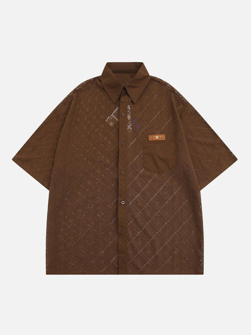 Wohnix - Basic Solid Cutout Hemden mit kurzen Ärmeln 2